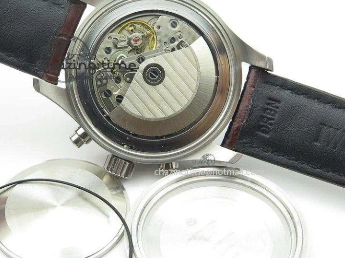 MIROTIME 0504 Pilot Chrono SS 3878 Gray Dial on Brown Leather Strap A Resilient 7395